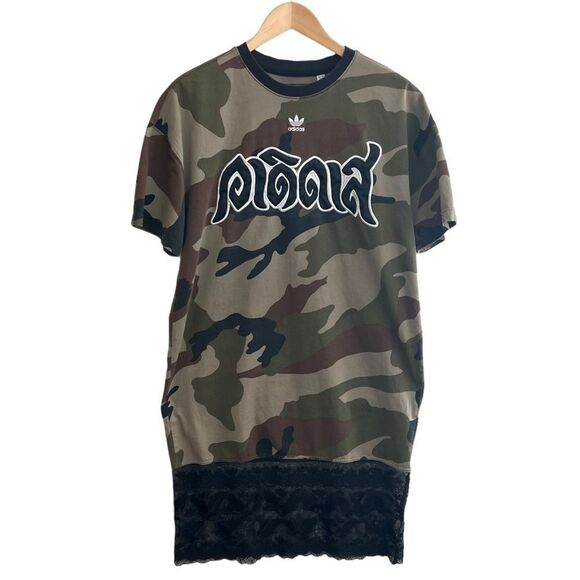 NEW! Adidas Originals Camo Lace Shirt Dress Women’s Size Small (H59016) #B57 - Picture 6 of 15